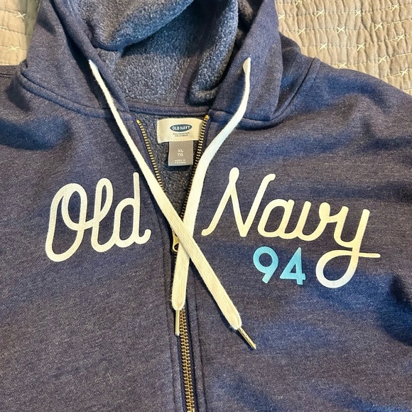 Old Navy Navy Blue Hoodie with White Accents - Picture 4 of 6